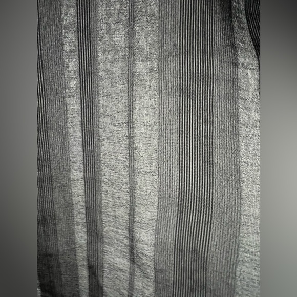 Express Portofino Long Sleeve Mesh Blouse with Vertical Stripes - Picture 3 of 3